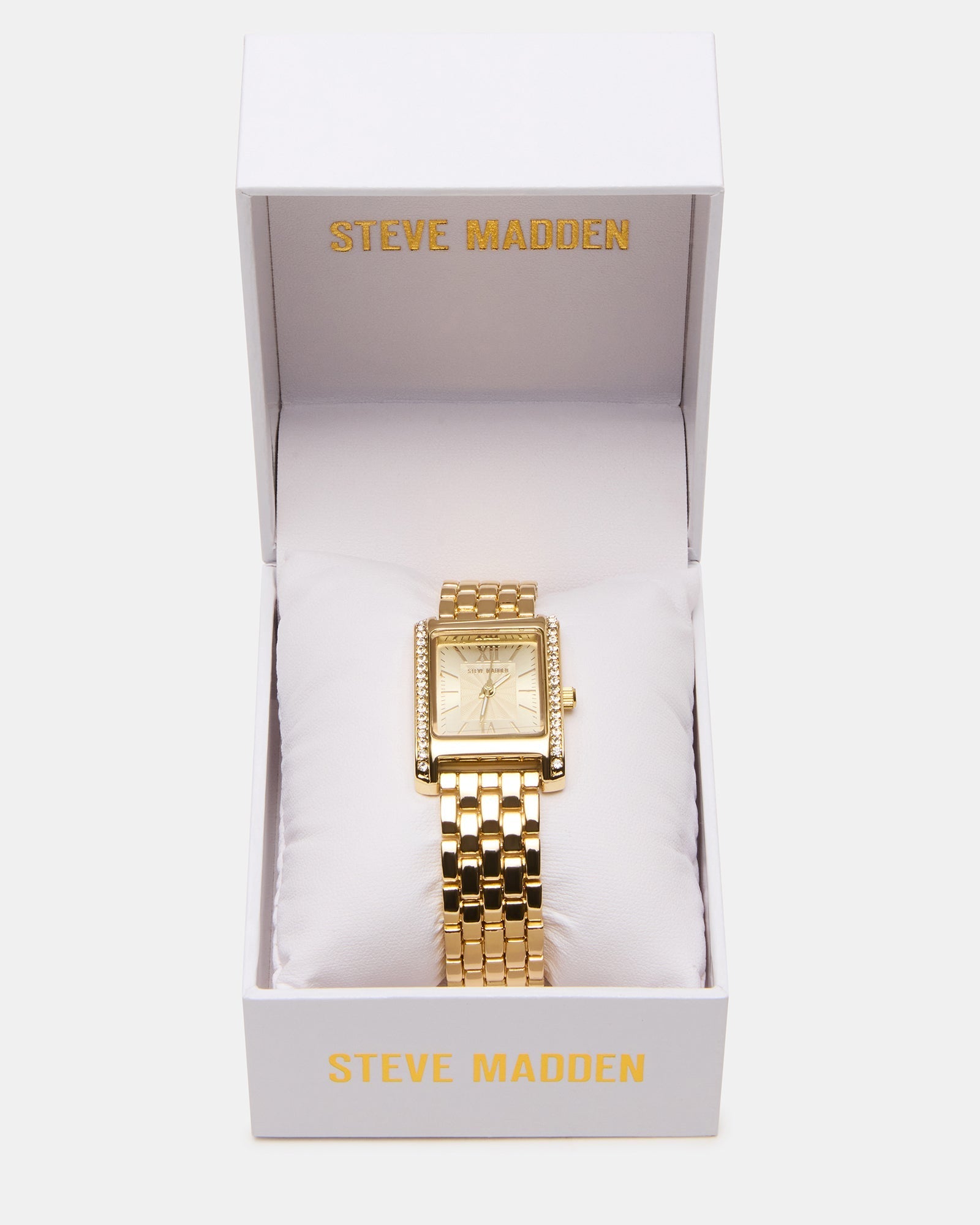 WOMEN'S SQUARE STAINLESS STEEL WATCH GOLD