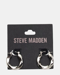 SMALL TWISTED HOOPS SILVER