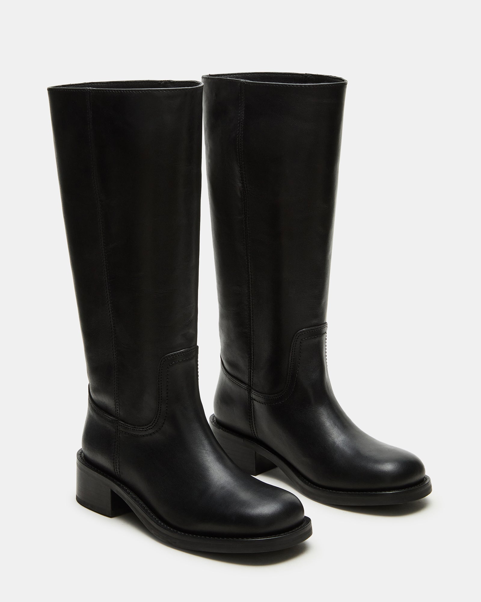 RIGGS BLACK LEATHER WIDE CALF